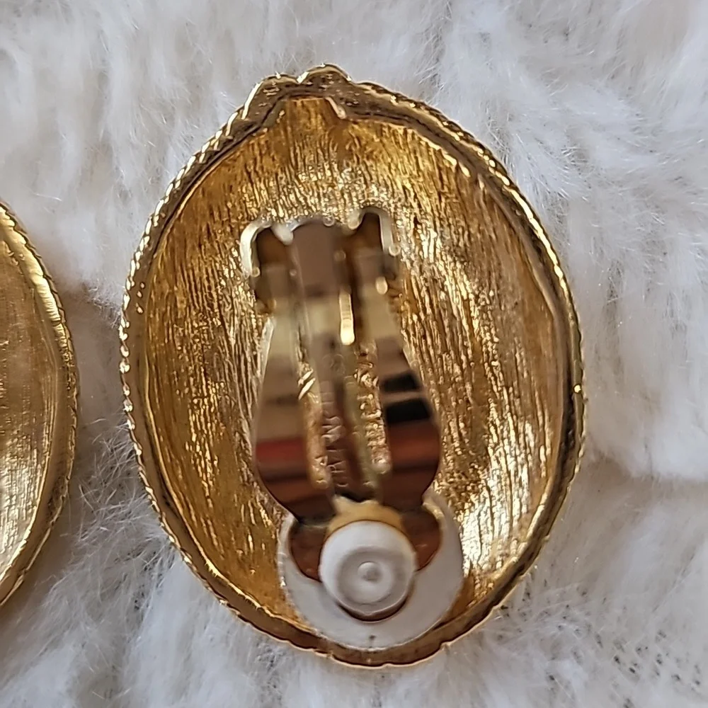 Givenchy Vintage Goldtone Faux Pearl Clip on earrings